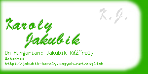 karoly jakubik business card